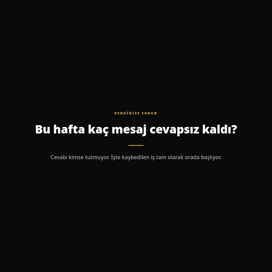 Bu hafta kaç mesaj cevapsız kaldı
